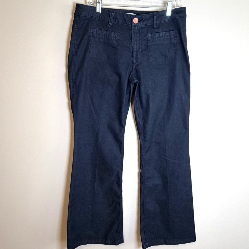 CAbi Jeans Womens 12 Dark Wash Flare Leg Patch Pocket Denim Pant Style 146R NWOT